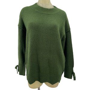 Bluivy Women’s sweater green mock neck size small medium long sleeve Pull over